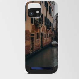 Venice Italy with gondola boats in canals surrounded by beautiful architecture along the grand canal iPhone Card Case