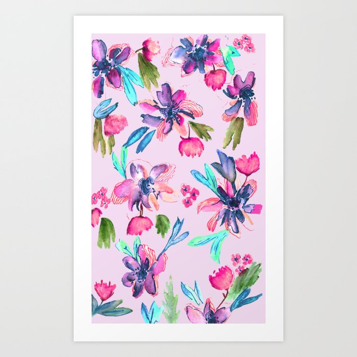 Flowers watercolour|Art print|Botanical art|Floral watercolor Art Print