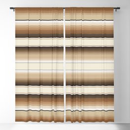 Brown and Navajo White Southwest Serape Stripes Blackout Curtain