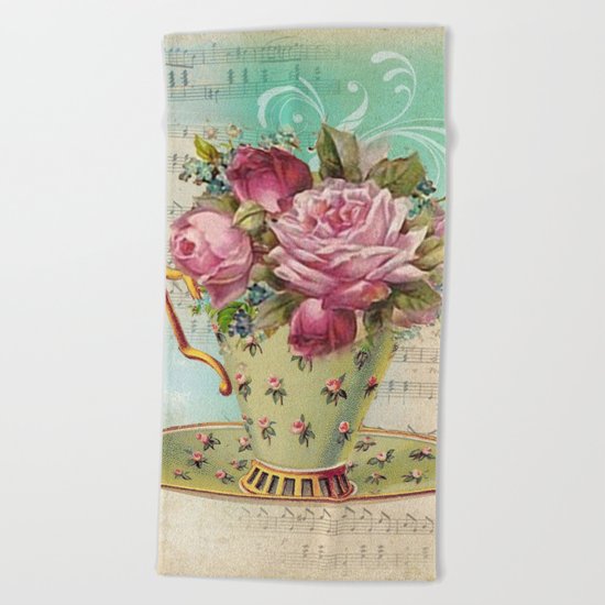 Tea flowers #6 Beach Towel