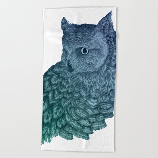 Ombre Owl II Beach Towel
