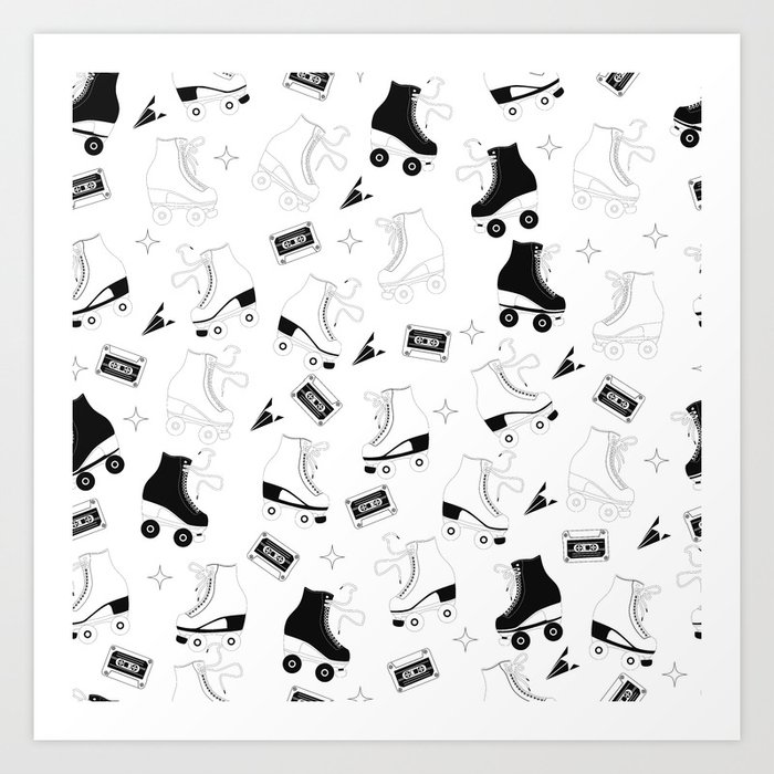 Roller skates pattern 07 Art Print