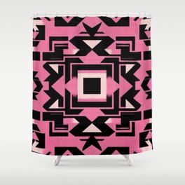 Black and Pink 068 Shower Curtain