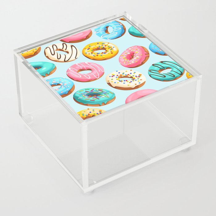 Doughnut Blue Confectionery Seamless Pattern Acrylic Box
