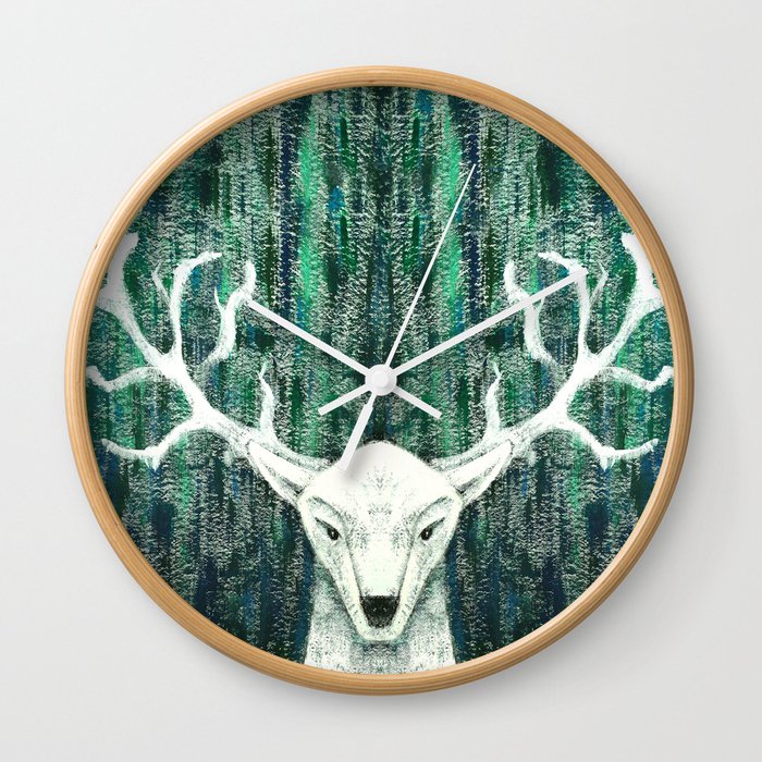 Christmas Stag handpainted Wall Clock