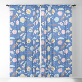 Space lovers for kids Sheer Curtain