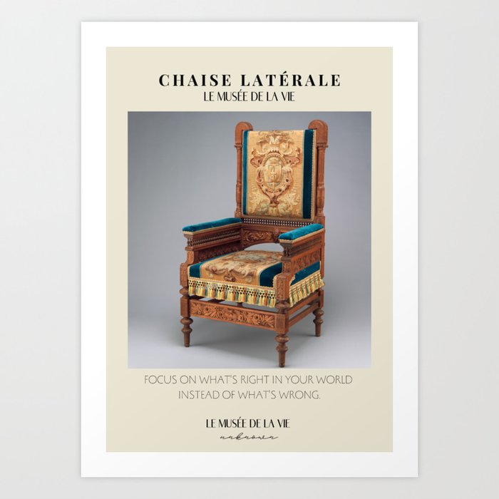 Vintage designer chair | Inspirational quote 26 Art Print