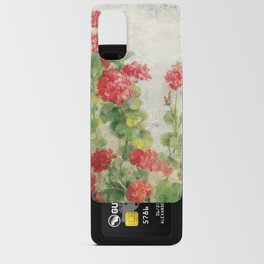 Red Geraniums Office Home Decor print Android Card Case