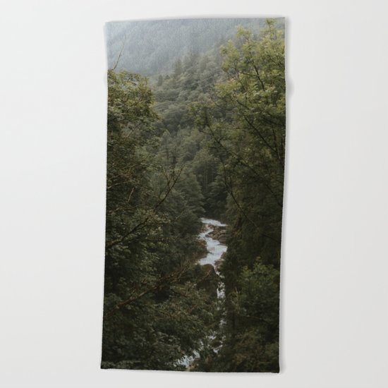 Forest Valley River - Landscape Photography Beach Towel