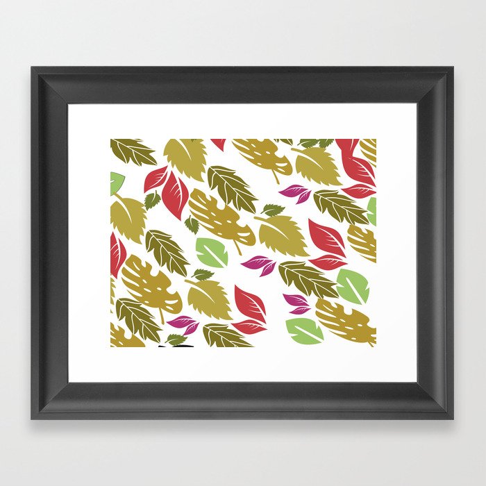 Forest leaves Framed Art Print