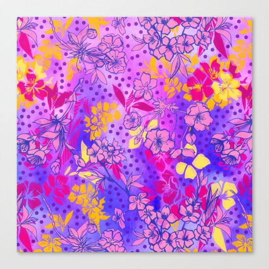 Colorful cherry blossoms Canvas Print