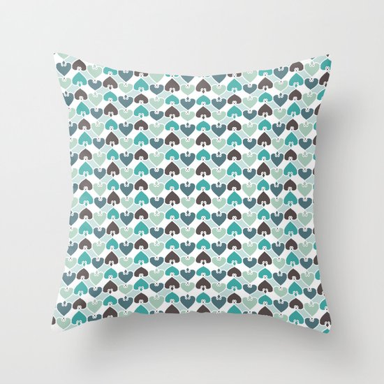 Sea of hearts pattern Throw Pillow
