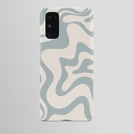 Liquid Swirl Abstract Pattern in Light Blue-Gray and Cream Android Case