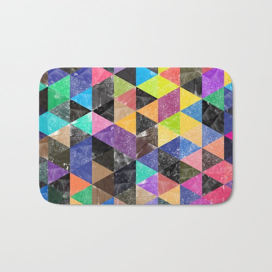 Abstract Geometric Background Bath Mat