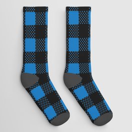 Blue Gingham - 25 Socks