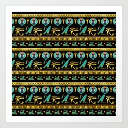 Egyptian  Ornament Symbols Pattern Art Print
