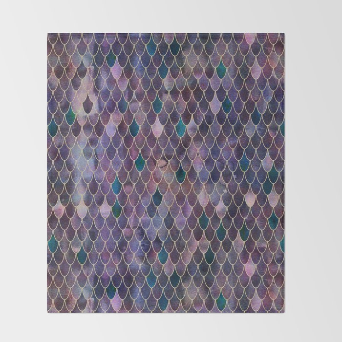Mermaid Dark Purple Throw Blanket Mermaid Dark Purple Throw Blanket