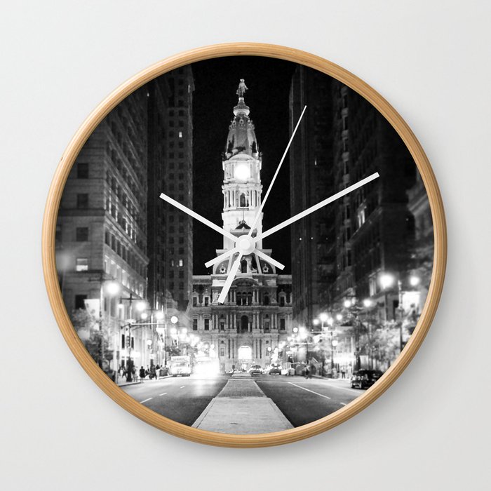 Philly by Night Wall Clock