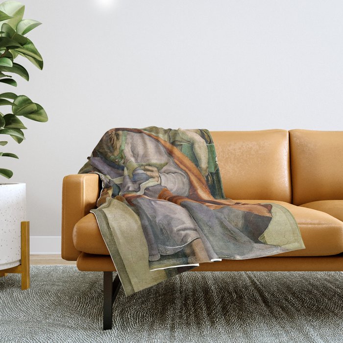 Michelangelo The Prophet Joel, Sistine Chapel  Throw Blanket