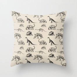 Dinosaurs on Cream Throw Pillow