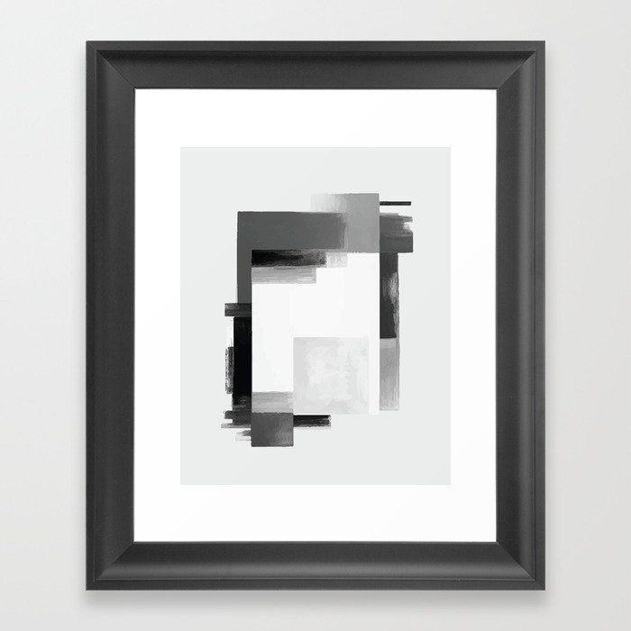 Abstract Echoes in Grayscale Framed Art Print