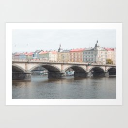 Tram Crossing Palacký Bridge Prague Czech Republic Art Print