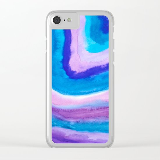 AGATE Inspired Watercolor Abstract 11 Clear iPhone Case