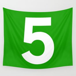 Number 5 (White & Green) Wall Tapestry