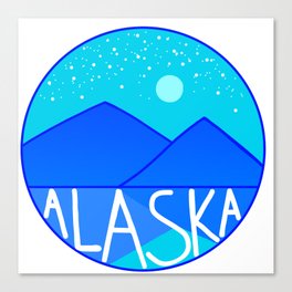 Alaska Basic Retro Circular Design Canvas Print