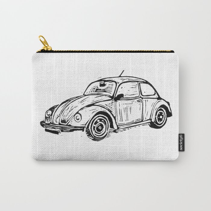 Beetle Lino Print Carry-All Pouch