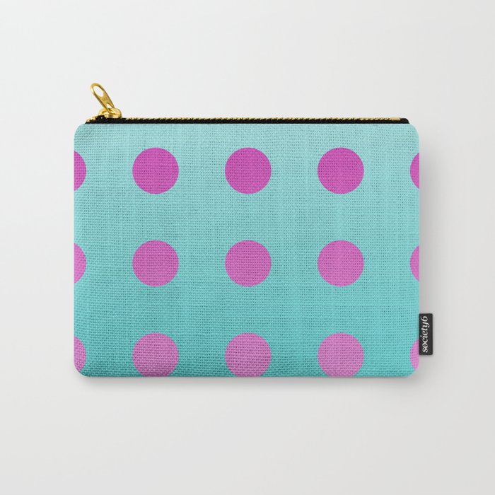 pink and aqua dots gradation 2 Carry-All Pouch