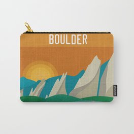 Boulder, Colorado - Skyline Illustration by Loose Petals Carry-All Pouch | Graphicdesign, Print, Boulder, Vectorart, Poster, Colorado 