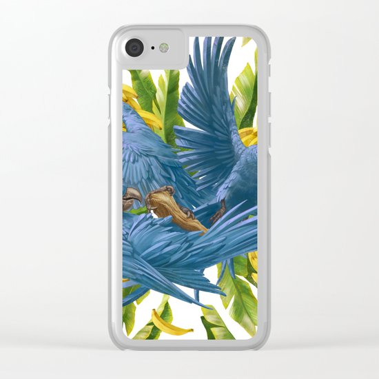 Hyacinth macaws and bananas Stravaganza. Clear iPhone Case
