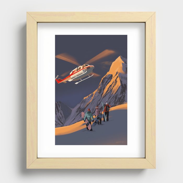 Sunrise Heli Ski Recessed Framed Print