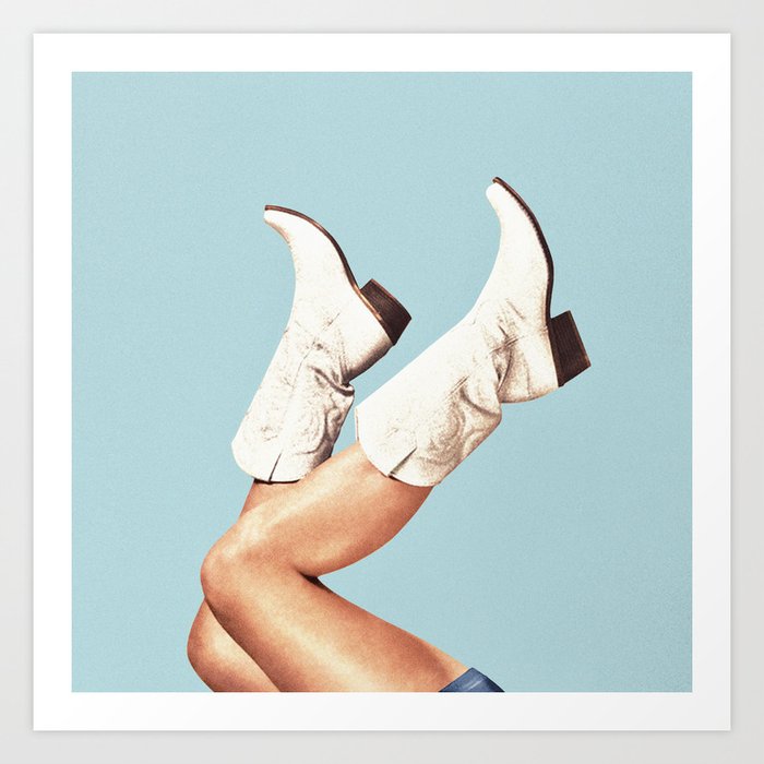 These Boots - Blue Art Print