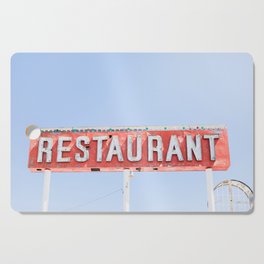 Restaurant - Route 66 Neon Sign Photography Cutting Board