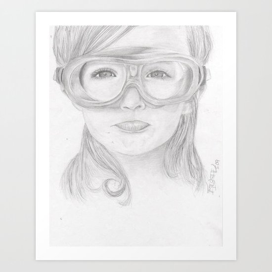Goggles Girl Art Print