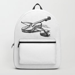 Violin Backpack | Music, Art, Illustration, Graphite, Drawing, Grabado, Renacimiento, Detail, Digital, Black and White 