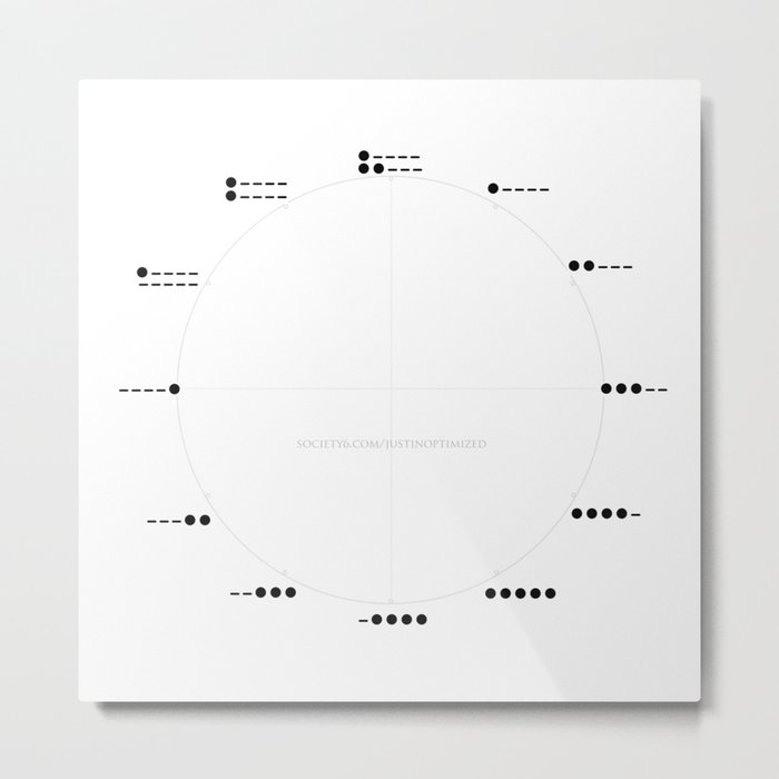 Morse Code Wall Clock Metal Print