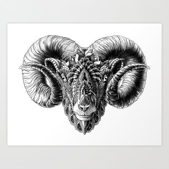 Ram Head Art Print