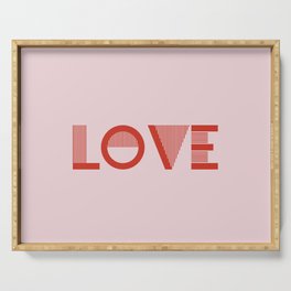 Love Pink pastel solid color minimalist modern abstract illustration  Serving Tray