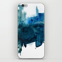 Change: A minimal abstract acrylic painting in blue and green by Alyssa Hamilton Art iPhone Skin