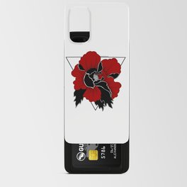 Graphic Black and Red Peony Android Card Case