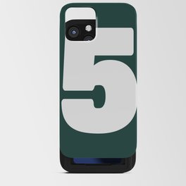 5 (White & Dark Green Number) iPhone Card Case