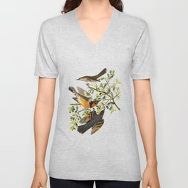 Vintage Birds V Neck T Shirt
