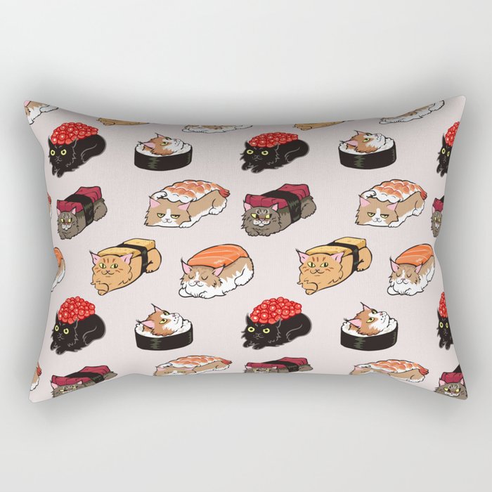 Sushi Maine Coon Rectangular Pillow