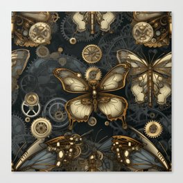 Steampunk #19 Seamless Butterfly Pattern Boho Trendy Shapes Art Prints Canvas Print