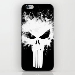 Punisher/Skull White Splat Graphic iPhone Skin