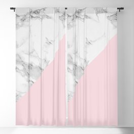 Marble + Pastel Pink Blackout Curtain
