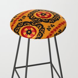 Colorful traditional asian carpet embroidery motifs pattern Bar Stool